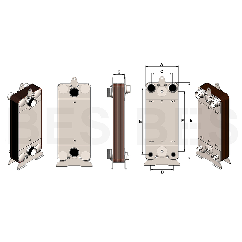 Brazed plate heat exchanger dimensions-01